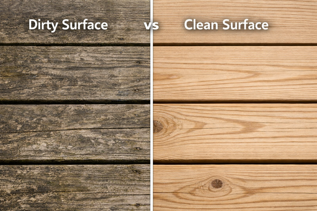 pressure wash a deck