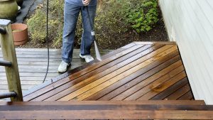 pressure wash a deck