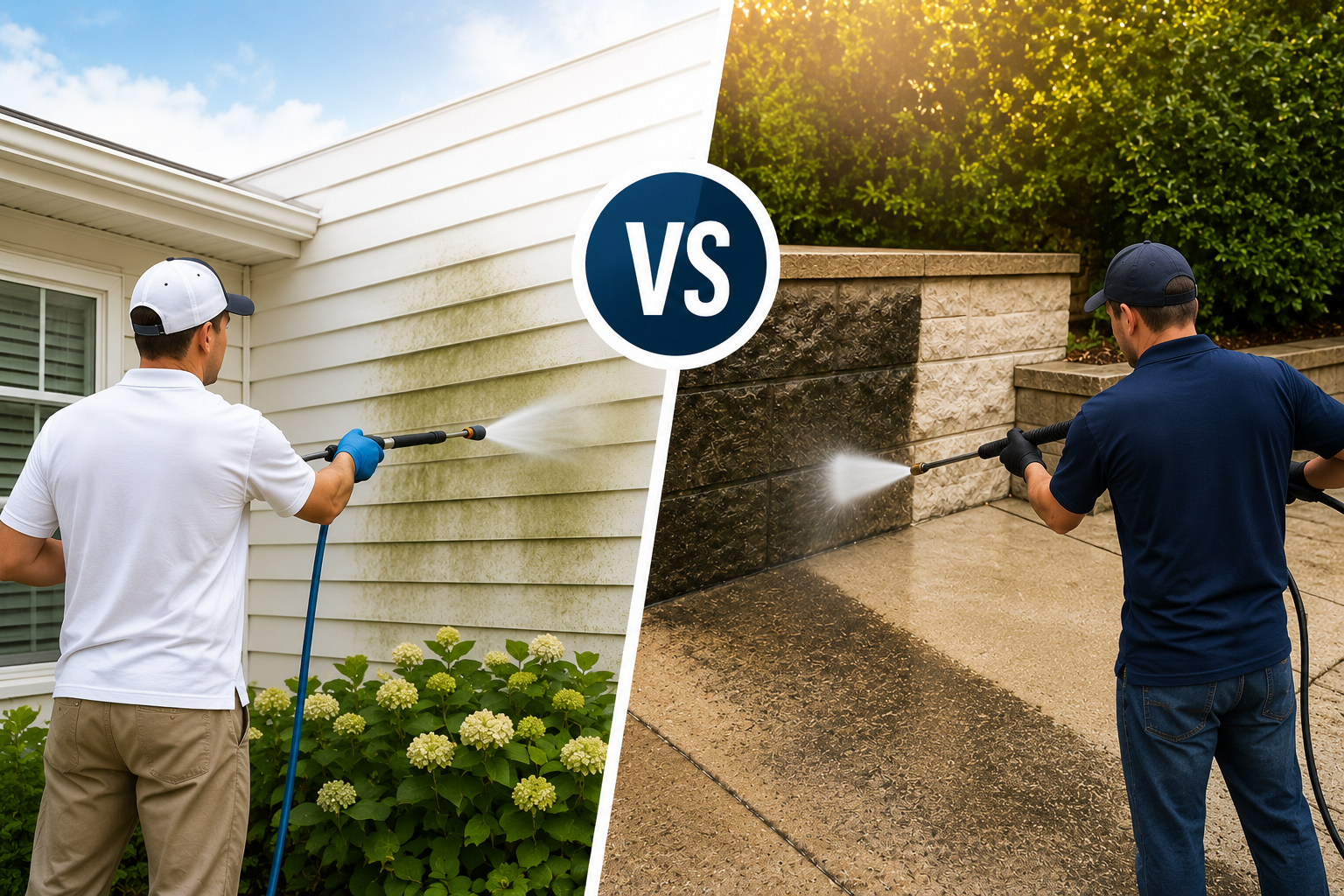 Soft Washing vs Pressure Washing: Which Surface Needs Which Method?